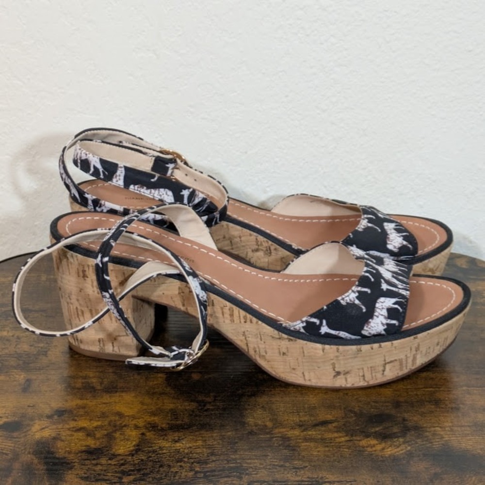 Diane Von Furstenberg Odelia Platform Sandals‎ Animal Print Crisscross 9.5M - Picture 5 of 13